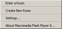 Rooms List Background Context Menu
