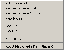 User Context Menu